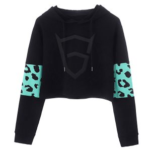 Breathable Cotton Blend Women Crop Top Hoodies